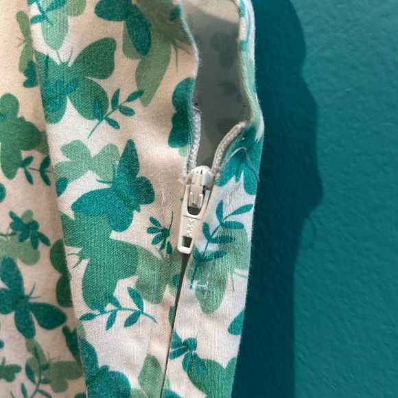 Cottagecore Vintage Butterfly Green and White Midi Dress Collared - Picture 5 of 8